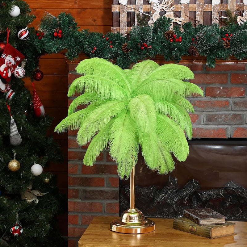 Retrowavy Store 50 Pcs 14-16 Inches Large Natural Ostrich Feathers Bulk for Centerpieces for Wedding Party Centerpieces Home Decoration Flower Arrangement (Green) - Image 3
